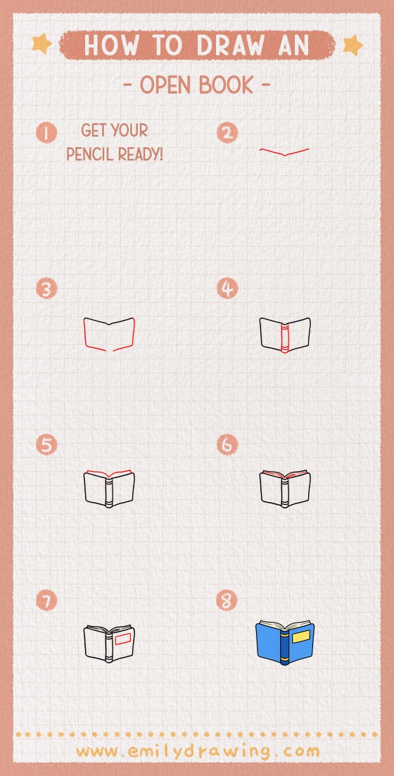 how to draw an open book pinterest pin